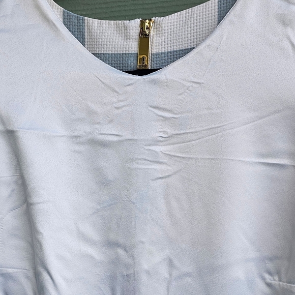 Ted Baker Nayelic Off White Floral Plaid Design Sleeveless Shift Dress - Picture 13 of 14